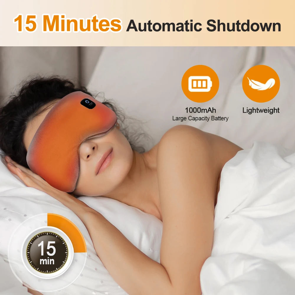 Heated Eye Mask with 3 Temperature Levels – USB Rechargeable for Dry Eyes & Sleep