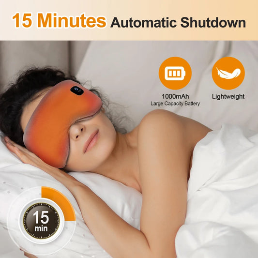 Heated Eye Mask with 3 Temperature Levels – USB Rechargeable for Dry Eyes & Sleep