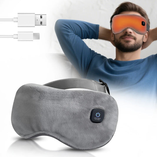Heated Eye Mask with 3 Temperature Levels – USB Rechargeable for Dry Eyes & Sleep